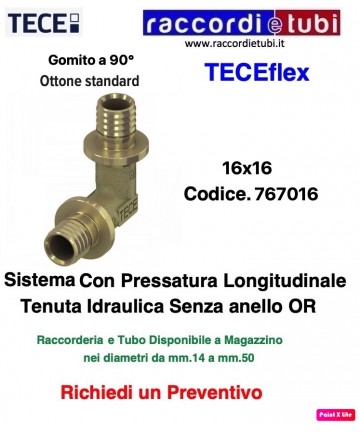 GOMITO A 90° TECEflex 16