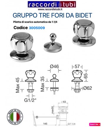 GRUPPO BIDET TRE FORI...