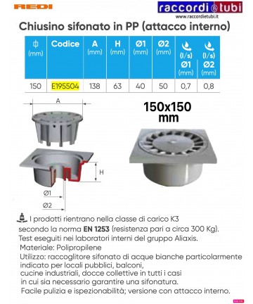 VALVOLA DI NON RITORNO OTTIMA 1 PIATTELLO DN 125 o-ring AD INNESTO SCARICO  SANITARIO Nicoll Redi - Emmeffeci