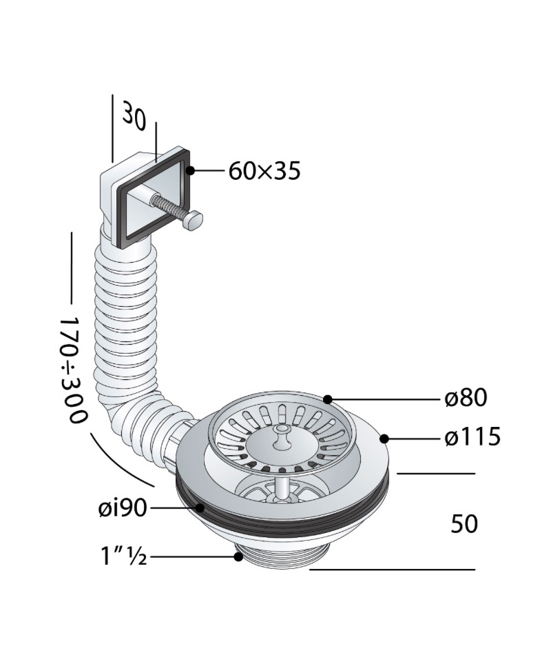 PILETTA TEA DA LAVELLO BASKET 31/2X1.1/2 CON TROPPO PIENO ART.133.605.6