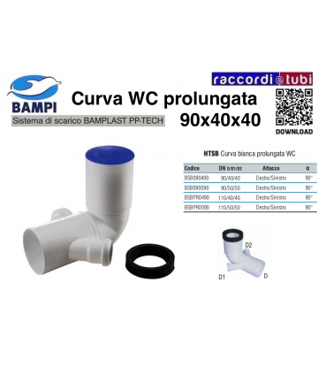 CURVA WC PP-H/MC DIAMETRO...